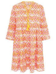 Zwillingsherz Sukienka "Joyful" w kolorze pomarańczowym rozmiar: L/XL. Pomarańczowe sukienki Zwillingsherz, l, bez wzorów, z bawełny, bez kołnierzyka, bez ramiączek, mini. Za 114.17 zł.