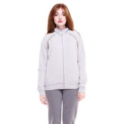 Bluza z bawełna z pełny zamek błyskawiczny na co dzień. Czarne bluzy LEONE 1947 APPAREL, s, bez wzorów, z bawełny, bez kaptura. Za 246.29 zł.