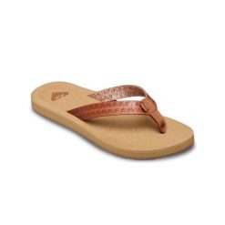 Sandały dla Kobiety PORTO MOTIF Beżowy. Brązowe sandały Roxy, bez wzorów, ze skóry, sportowe, bez obcasa, bez zapięcia. Za 129.99 zł.