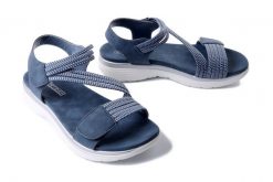 ARTIKER RELAKS 56C1330 niebieski, sandały damskie. Niebieskie sandały Artiker Relaks, bez wzorów, sportowe, bez obcasa, na płaskiej podeszwie, bez zapięcia. Za 184.90 zł.