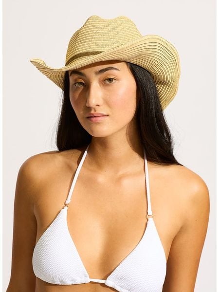 Seafolly Kapelusz w kolorze beżowym rozmiar: onesize. Brązowe kapelusze Seafolly, bez wzorów, z materiału. Za 55.95 zł.