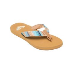 Klapki plażowe dla Kobiety PORTO Niebieski. Niebieskie klapki Roxy, bez wzorów, z poliesteru, bez obcasa. Za 99.99 zł.