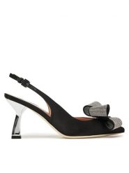 Pollini Sandały SA10077C1MTR0000 Czarny. Czarne sandały Pollini, bez wzorów, z materiału, bez obcasa, na szpilce, bez zapięcia. Za 1,749.00 zł.
