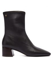 Tory Burch Botki 179613 Brązowy. Brązowe botki Tory Burch, bez wzorów, ze skóry, bez obcasa, na słupku, bez zapięcia. Za 2,389.00 zł.