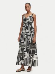 Iconique Sukienka letnia Cote D'Azur IC26-109 Czarny Relaxed Fit. Czarne sukienki Iconique, na lato, l, w ażurowe wzory, z wiskozy, bez kołnierzyka, bez ramiączek. Za 429.99 zł.