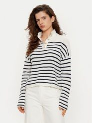 Tommy Hilfiger Sweter WW0WW44981 Biały Relaxed Fit. Białe swetry TOMMY HILFIGER, xl, bez wzorów, z wełny, bez ramiączek. Za 519.99 zł.