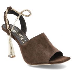 Brązowe Sandały Chebello Eleganckie Obuwie Damskie Na Obcasie. Brązowe sandały CheBello, bez wzorów, z weluru, eleganckie, bez obcasa, na obcasie, bez zapięcia. Za 379.00 zł.