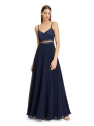 Vera Mont Sukienka w kolorze granatowym rozmiar: 34. Niebieskie sukienki Vera Mont, bez wzorów, z koronki, bez kołnierzyka, bez ramiączek, maxi, rozkloszowane. Za 339.99 zł.