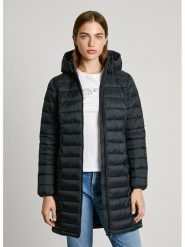 Pepe Jeans Płaszcz pikowany w kolorze czarnym rozmiar: M. Czarne płaszcze Pepe Jeans, m, bez wzorów, z jeansu, bez kaptura. Za 312.58 zł.