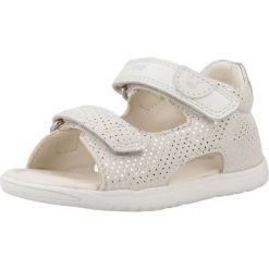Sandały Geox Model B Sandal Macchia Gir Kolor Biały. Białe sandały Geox, bez wzorów, z syntetyku, bez obcasa, bez zapięcia. Za 225.10 zł.