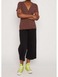 Blutsgeschwister Koszulka "Mon Soleil Cachetutti frutti" w kolorze koralowo-czarnym rozmiar: S. Czarne bluzki Blutsgeschwister, s, bez wzorów, z bawełny, bez kołnierzyka, bez ramiączek. Za 78.84 zł.