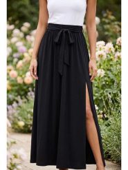 SOULSHAE Spódnica w kolorze czarnym rozmiar: XXL/3XL. Czarne spódnice SOULSHAE, xl, bez wzorów, z tkaniny, maxi. Za 109.95 zł.