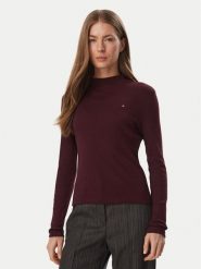 Tommy Hilfiger Bluzka Cody WW0WW47307 Bordowy Slim Fit. Czerwone bluzki TOMMY HILFIGER, xs, bez wzorów, z bawełny, bez kołnierzyka, bez ramiączek. Za 249.99 zł.