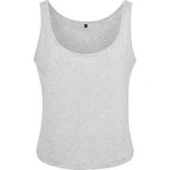 Wrzosowy Podkoszulek Oversize Dla Kobiet. Szare koszulki sportowe BUILD YOUR BRAND, bez wzorów, bez ramiączek. Za 46.99 zł.