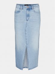 Vero Moda Spódnica jeansowa Veri 10295731 Niebieski Regular Fit. Niebieskie spódnice Vero Moda, m, bez wzorów, z bawełny. Za 99.99 zł.