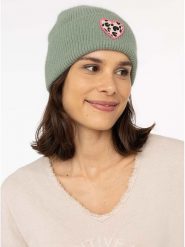 Zwillingsherz Czapka "Leo Heart" w kolorze zielonym rozmiar: onesize. Zielone czapki Zwillingsherz, bez wzorów, z materiału. Za 140.86 zł.