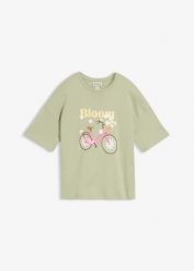 Luźny T-shirt z czystej bawełny. Białe t-shirty bonprix, bez wzorów, z bawełny, bez kołnierzyka, bez ramiączek. Za 59.99 zł.
