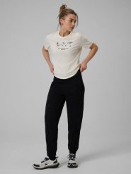 4F Spodnie dresowe joggery damskie - czarne XL. Czarne spodnie dresowe 4f, xl, bez wzorów, z bawełny. Za 149.99 zł.