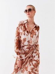 Guess Sukienka koszulowa W3RK18 WDW52 Beżowy Regular Fit. Brązowe sukienki Guess, xs, z aplikacjami, z syntetyku, bez kołnierzyka, bez ramiączek, koszulowe. Za 389.99 zł.