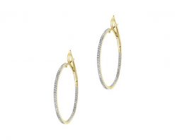 Kolczyki z żółtego złota z diamentami - koła - 0,50 ct - próba 585. Żółte kolczyki Apart, z diamentem, złote. Za 6,490.00 zł.