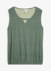 Top z elastycznej mieszanki wiskozy. Niebieskie topy bonprix, bez wzorów, z wiskozy, bez kołnierzyka, bez ramiączek. Za 57.99 zł.