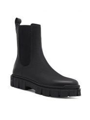 Gino Rossi Botki 4064 Czarny. Czarne botki Gino Rossi, bez wzorów, ze skóry, bez obcasa, na płaskiej podeszwie, bez zapięcia. Za 429.99 zł.