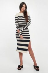 Sukienka dzianinowa w paski TWINSET. Sukienki Twinset Milano, s, bez wzorów, z dzianiny, bez kołnierzyka, bez ramiączek. Za 1,129.00 zł.
