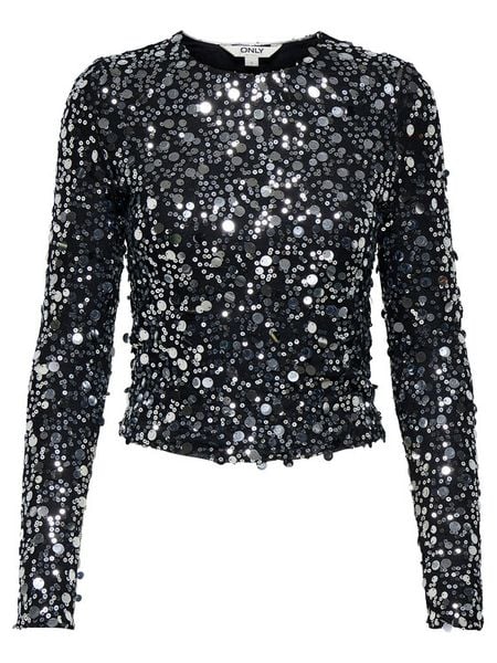 ONLY Bluzka Catina 15358382 Czarny Slim Fit. Czarne bluzki Only, m, bez wzorów, z syntetyku, bez kołnierzyka, bez ramiączek. Za 139.99 zł.