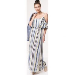 Niebieska Sukienka Fess. Niebieskie sukienki Born2be, l, bez wzorów, wakacyjne, bez kołnierzyka, bez ramiączek, maxi. Za 49.99 zł.