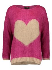 Miss goodlife Sweter "Heart" w kolorze beżowo-różowym rozmiar: L. Brązowe swetry miss goodlife, l, bez wzorów, z wełny, bez ramiączek. Za 268.55 zł.