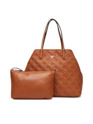 Guess Torebka Adelasia HWQL96 58240 Brązowy. Brązowe shopper Guess, z aplikacjami, ze skóry, bez dodatków. Za 679.99 zł.