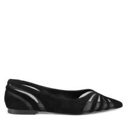 Baleriny Eva Minge. Czarne baleriny Eva Minge, bez wzorów, bez obcasa. Za 319.99 zł.
