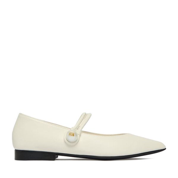 Baleriny GINO ROSSI. Białe baleriny Gino Rossi, bez wzorów, bez obcasa. Za 349.99 zł.
