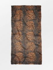 Becksöndergaard Wełniany szal w kolorze karmelowo-czarnym - 200 x 100 cm rozmiar: onesize. Brązowe szaliki Becksöndergaard, bez wzorów, z materiału. Za 173.99 zł.