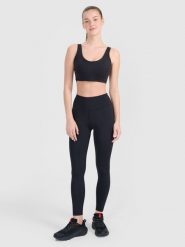 4F Legginsy treningowe damskie - czarne S. Czarne legginsy 4f, s, bez wzorów, z dzianiny. Za 119.99 zł.