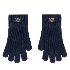 Rękawiczki Kappa. Niebieskie rękawiczki Kappa, bez wzorów, z dzianiny. Za 39.99 zł.
