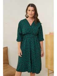 Curvy Lady Sukienka w kolorze ciemnozielonym rozmiar: 40/42. Zielone sukienki Curvy Lady, bez wzorów, z wiskozy, klasyczne, bez kołnierzyka, bez ramiączek, midi. Za 149.95 zł.