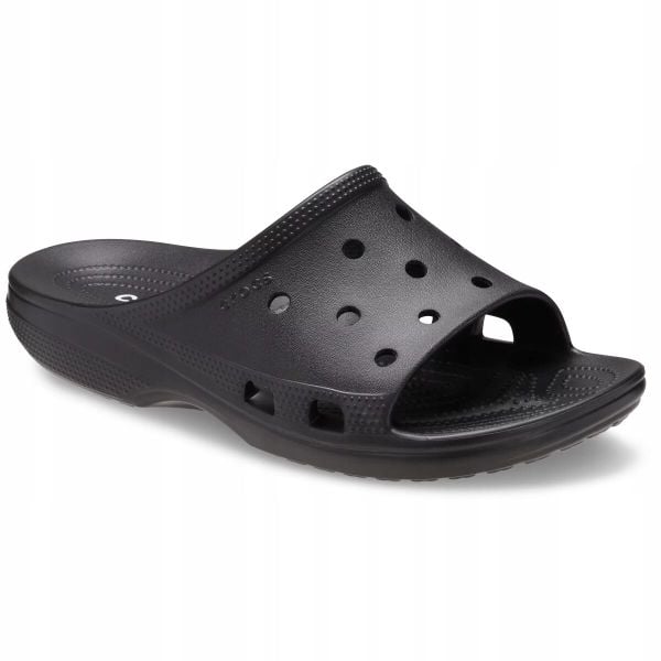 Klapki Dla Dorosłych Crocs Saturday Slide. Szare klapki Crocs, bez wzorów, z materiału, bez obcasa. Za 139.99 zł.