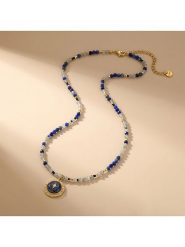 Nomad Pozłacany naszyjnik z lapis lazuli - dł. 40 cm rozmiar: onesize. Niebieskie naszyjniki Nomad, z lazurytem, pozłacane. Za 143.83 zł.