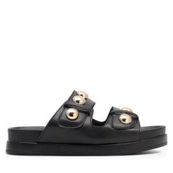 Klapki DeeZee. Czarne klapki DeeZee, bez wzorów, bez obcasa. Za 119.99 zł.