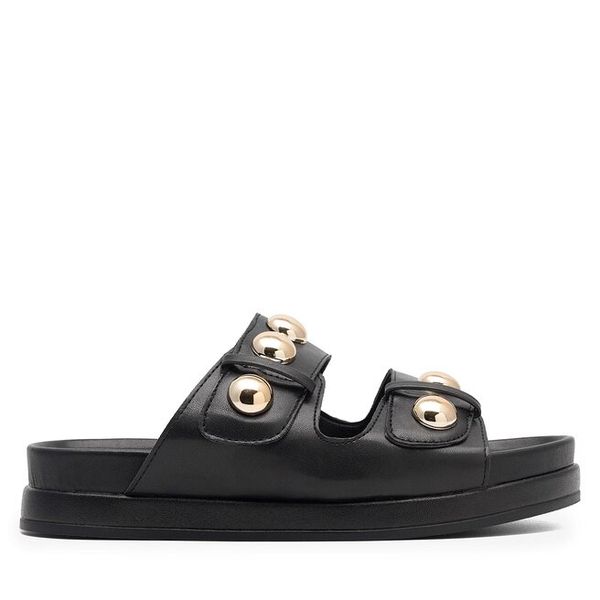 Klapki DeeZee. Czarne klapki DeeZee, bez wzorów, bez obcasa. Za 119.99 zł.
