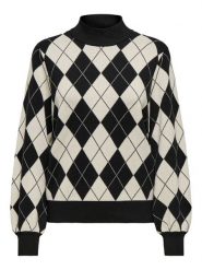 ONLY Sweter w kolorze czarno-białym rozmiar: XS. Białe swetry Only, xs, bez wzorów, ze splotem, bez ramiączek. Za 91.77 zł.