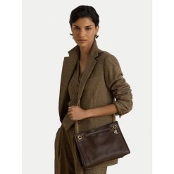 Torebka LAUREN RALPH LAUREN. Brązowe torebki klasyczne Lauren Ralph Lauren, bez wzorów, bez dodatków. Za 1,699.00 zł.