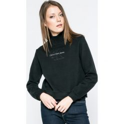 Calvin Klein Jeans - Bluza. Czarne bluzy sportowe Calvin Klein Jeans, l, z nadrukiem, z bawełny. W wyprzedaży za 239.90 zł.