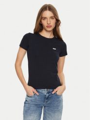Guess Jeans T-Shirt W5RI52 J1314 Granatowy Slim Fit. Niebieskie t-shirty Guess Jeans, l, z aplikacjami, z bawełny, bez kołnierzyka, bez ramiączek. Za 139.99 zł.