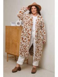 Curvy Lady Płaszcz przejściowy w kolorze jasnobrązowo-białym rozmiar: 44/46. Białe płaszcze Curvy Lady, bez wzorów, bez kaptura. Za 287.84 zł.