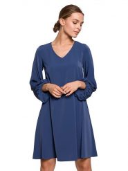 Stylove Sukienka w kolorze niebieskim rozmiar: XL. Niebieskie sukienki Stylove, xl, bez wzorów, bez kołnierzyka, bez ramiączek, mini. Za 96.83 zł.