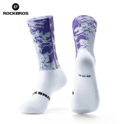 Skarpety rowerowe, kolarskie, sportowe kompresyjne do połowy łydki ROCKBROS. Czarne skarpety ROCKBROS, bez wzorów, z materiału. Za 59.99 zł.