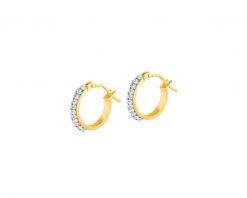 Złote kolczyki ze szkłem szlifowanym - koła, 13 mm. Żółte kolczyki Apart, szklane. Za 899.00 zł.