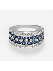 Maison héritage PARIS Złoty pierścionek z diamentami i szafirem rozmiar: 52. Szare pierścionki Maison héritage PARIS, z diamentem, złote. Za 3,479.99 zł.